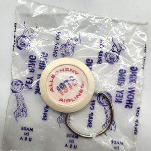 Vintage 1976 America Bicentennial Allegheny Airlines USA Key Chain White